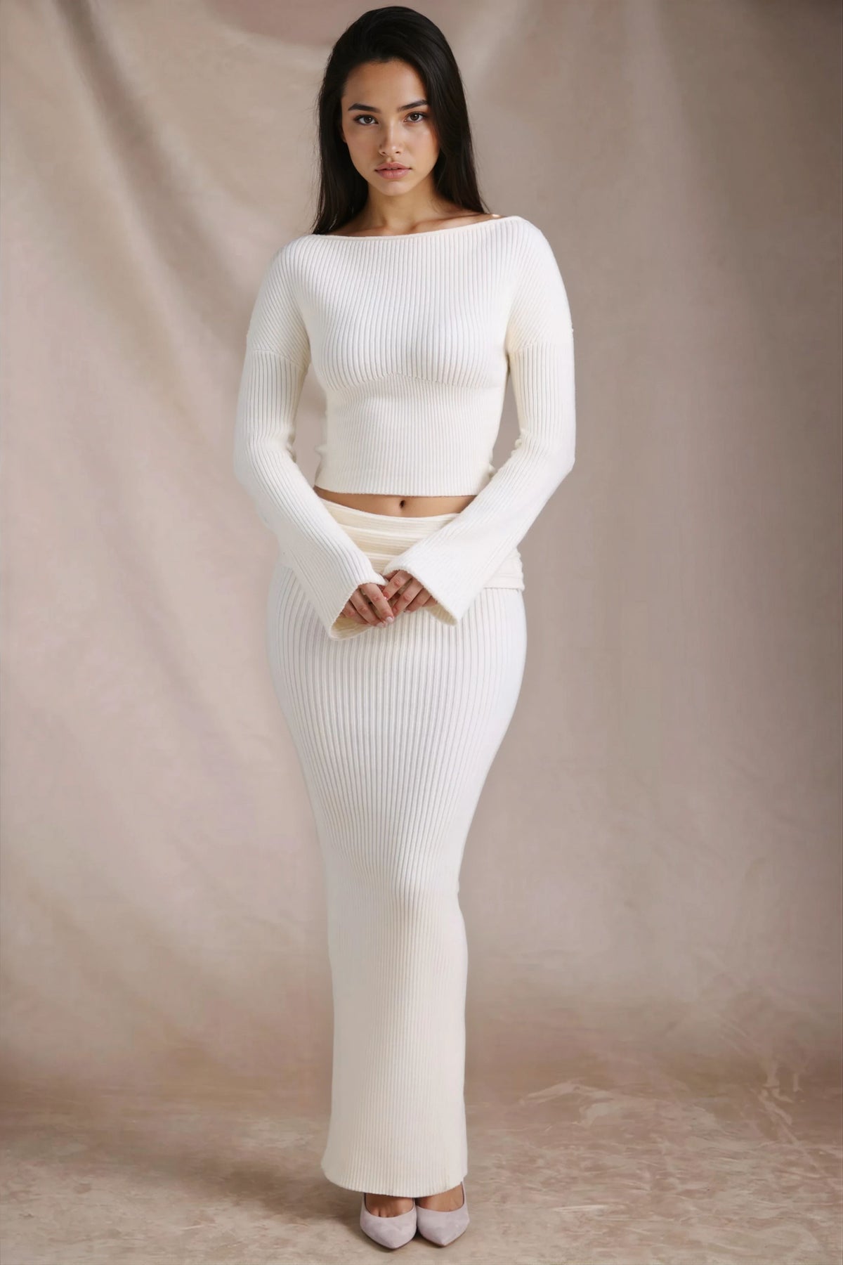 ANISE RIBBED MAXI SKIRT SET